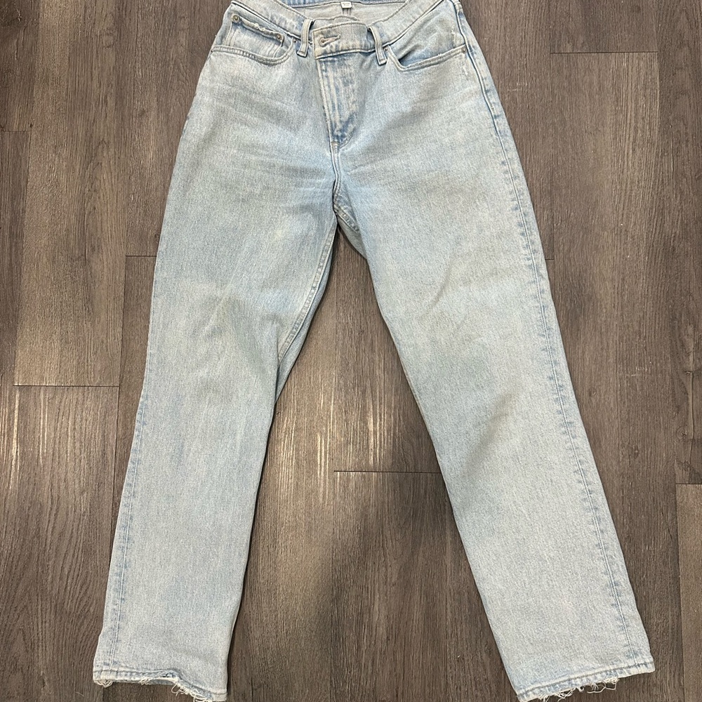 A&F Light Blue Denim Mom Jeans Curve Love